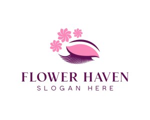 Flower Eyelash Beauty logo design