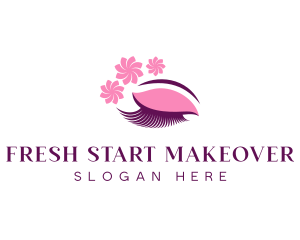 Flower Eyelash Beauty logo design