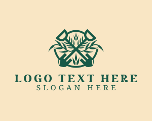 Leaf - Shovel Plant Landscaping logo design