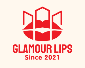 Lipstick Cosmetic Building logo design