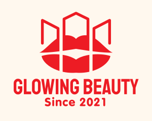 Cosmetics - Lipstick Cosmetic Building logo design