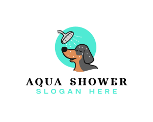 Shower - Dog Bathing Shower logo design