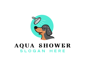 Dog Bathing Shower logo design