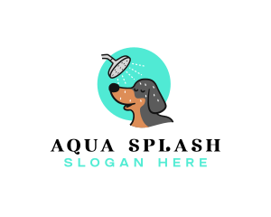 Bathing - Dog Bathing Shower logo design