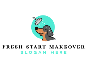 Dog Bathing Shower logo design