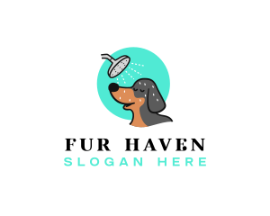 Dog Bathing Shower logo design