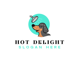 Dog Bathing Shower logo design