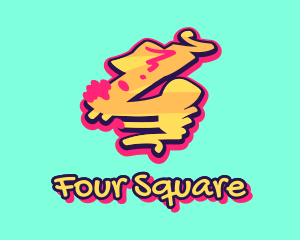 Four - Graffiti Art Number 4 logo design