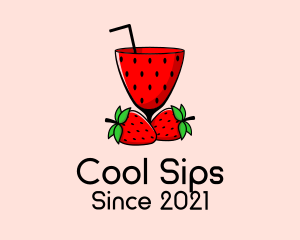 Refreshment - Strawberry Daiquiri Juice Drink logo design