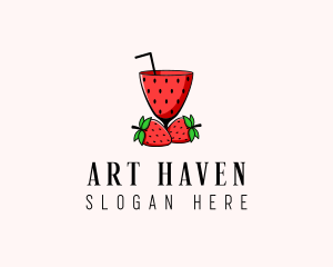 Strawberry Daiquiri Juice Drink  logo design