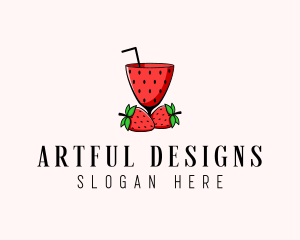 Strawberry Daiquiri Juice Drink  logo design