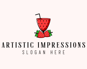 Strawberry Daiquiri Juice Drink  logo design