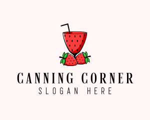 Strawberry Daiquiri Juice Drink  logo design