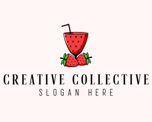 Strawberry Daiquiri Juice Drink  logo design