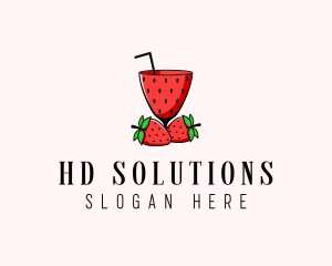 Strawberry Daiquiri Juice Drink  logo design