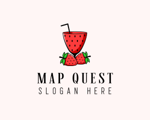 Strawberry Daiquiri Juice Drink  logo design