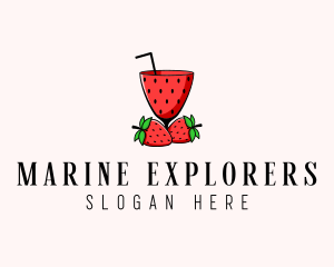 Strawberry Daiquiri Juice Drink  logo design