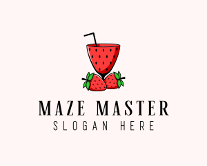 Strawberry Daiquiri Juice Drink  logo design