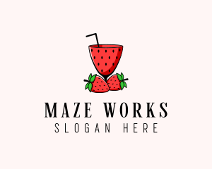 Strawberry Daiquiri Juice Drink  logo design