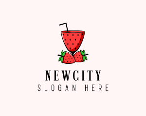 Strawberry Daiquiri Juice Drink  logo design