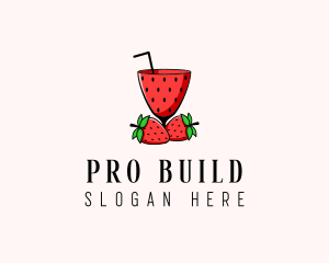 Strawberry Daiquiri Juice Drink  logo design