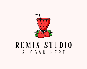 Strawberry Daiquiri Juice Drink  logo design