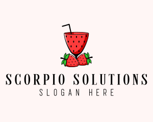 Strawberry Daiquiri Juice Drink  logo design