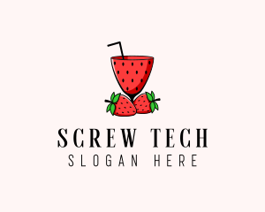 Strawberry Daiquiri Juice Drink  logo design