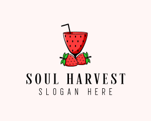 Strawberry Daiquiri Juice Drink  logo design