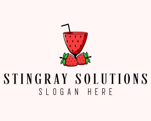 Strawberry Daiquiri Juice Drink  logo design