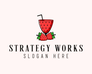 Strawberry Daiquiri Juice Drink  logo design