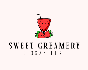 Strawberry Daiquiri Juice Drink  logo design