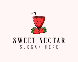 Strawberry Daiquiri Juice Drink  logo design