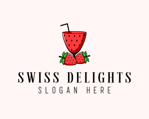 Strawberry Daiquiri Juice Drink  logo design