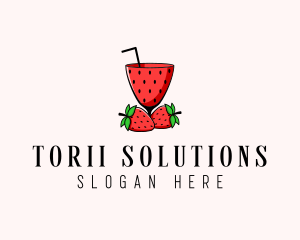 Strawberry Daiquiri Juice Drink  logo design