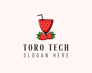 Strawberry Daiquiri Juice Drink  logo design