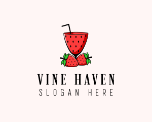 Strawberry Daiquiri Juice Drink  logo design