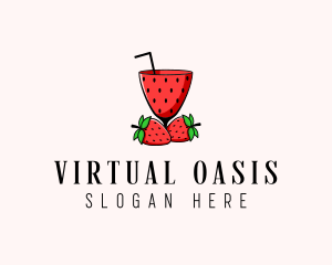 Strawberry Daiquiri Juice Drink  logo design