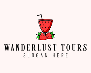 Strawberry Daiquiri Juice Drink  logo design