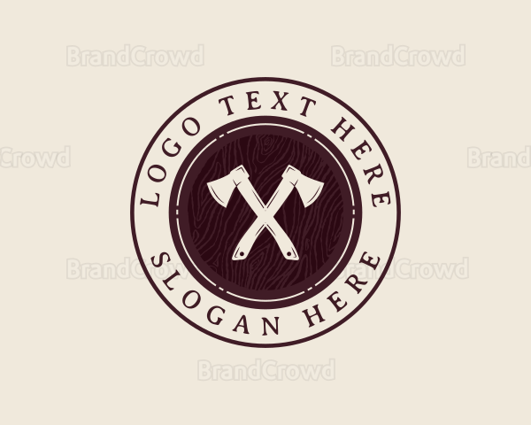 Lumberjack Lumber Axe Logo