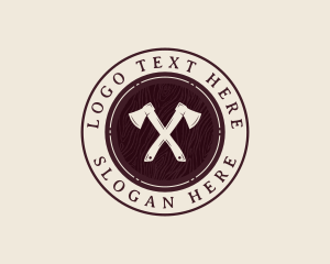 Logging - Lumberjack Lumber Axe logo design