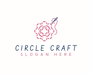 Flower Needle Embroidery logo design