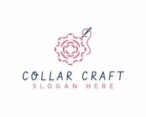 Flower Needle Embroidery logo design