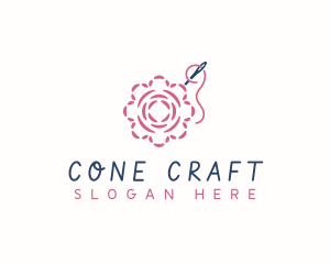 Flower Needle Embroidery logo design