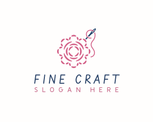 Flower Needle Embroidery logo design