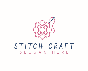 Flower Needle Embroidery logo design