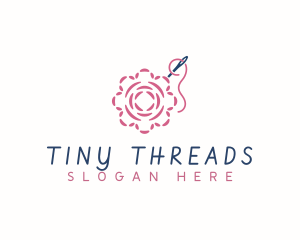 Flower Needle Embroidery logo design