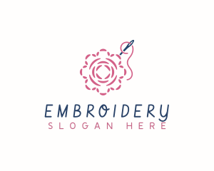 Flower Needle Embroidery logo design