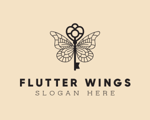 Butterfly Wings Key logo design