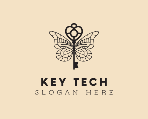 Key - Butterfly Wings Key logo design